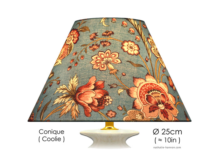 Lampshade Fleuri Déco Vintage - Bleu